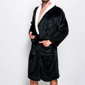 Woman/Men Extra Long Flannel Bathrobe Sleepwear Thick Warm Plus Size Couples Bathrobe