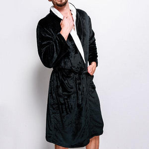 Woman/Men Extra Long Flannel Bathrobe Sleepwear Thick Warm Plus Size Couples Bathrobe